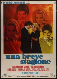 9p1736 BRIEF SEASON Italian 1p 1969 Renato Castellani's Una Breve stagione, Mario de Berardinis art!