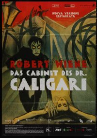 9p1747 CABINET OF DR CALIGARI Italian 1p R2014 early German silent restored, art from the original!