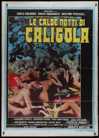 9p1751 CALIGULA'S HOT NIGHTS Italian 1p 1977 Le Calde Notti di Caligola, montage of sexy orgy!
