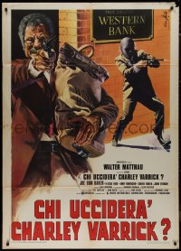 9p1758 CHARLEY VARRICK Italian 1p 1973 Walter Matthau in Siegel crime classic, different Nistri art!