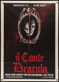 9p1778 COUNT DRACULA Italian 1p R1980 Jess Franco, art of Christoper Lee & Kinski by Irio Fantini!