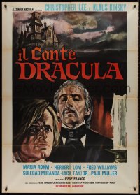 9p1776 COUNT DRACULA Italian 1p 1970 Jess Franco, art of Christoper Lee, Kinski & castle, rare!