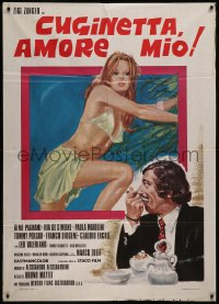 9p1785 CUGINETTA AMORE MIO Italian 1p 1976 art of man distracted by sexy Zigi Zanger!
