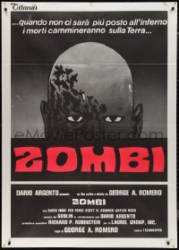 9p1790 DAWN OF THE DEAD Italian 1p 1978 George Romero, there's no more room in HELL for the dead!