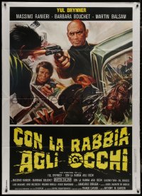 9p1792 DEATH RAGE Italian 1p 1978 completely different art of Yul Brynner shooting big gun!