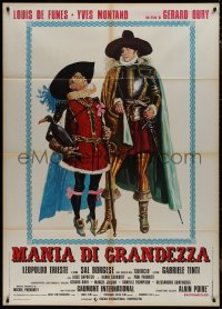 9p1797 DELUSIONS OF GRANDEUR Italian 1p 1971 Montand, de Funes, La Folie des Grandeurs, Berardinis!