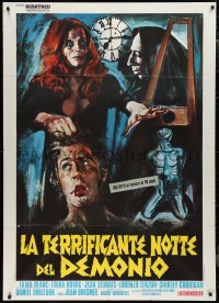 9p1802 DEVIL'S NIGHTMARE Italian 1p 1972 wild different art of creepy girl by bloody guillotine!