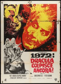9p1809 DRACULA A.D. 1972 Italian 1p 1972 Hammer, vampire Christopher Lee, Caroline Munro, Casaro art!