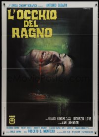9p1821 EYE OF THE SPIDER Italian 1p 1971 wild Franco close up art of man bleeding from mouth!