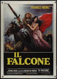 9p1822 FALCON Italian 1p 1982 wild fantasy art of warrior and woman on horseback by Sciotti!