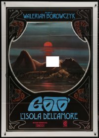9p1858 GOTO ISLAND OF LOVE Italian 1p R1982 sexy naked woman over ocean by Mario Piovano!