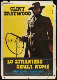 9p1874 HIGH PLAINS DRIFTER Italian 1p 1973 Enzo Nistri art of Clint Eastwood holding whip!
