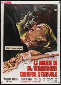 9p1880 HORRIBLE SEXY VAMPIRE Italian 1p 1971 wild different gruesome art by Renato Casaro!
