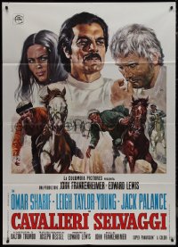 9p1882 HORSEMEN Italian 1p 1971 John Frankenheimer directed, Sharif, Palance, de Berardinis art!