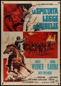 9p1962 MAN ON HORSEBACK Italian 1p 1970 David Warner & Anna Karina, different battle artwork!