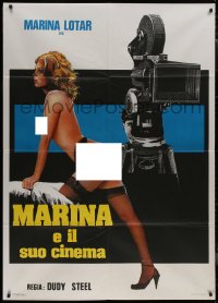 9p1964 MARINA E IL SUO CINEMA Italian 1p 1986 art of sexy near-naked Marina Lotar by movie camera!