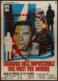 9p1980 MISSION IMPOSSIBLE VS THE MOB Italian 1p 1970 Peter Graves, Barbara Bain, cool spy artwork!