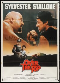 9p2004 OVER THE TOP Italian 1p 1987 armwresting trucker Sylvester Stallone & son with truck!