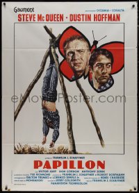 9p2008 PAPILLON Italian 1p R1970s Steve McQueen & Dustin Hoffman, wonderful completely different art