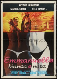9p2009 PASSION PLANTATION Italian 1p 1976 Black & White Emanuelle, art of slave whipped + sexy art!