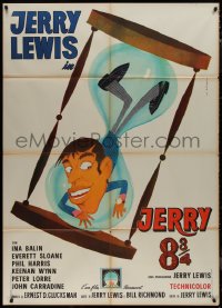 9p2010 PATSY Italian 1p 1964 completely different art of Jerry Lewis in giant hourglass by Timperi!