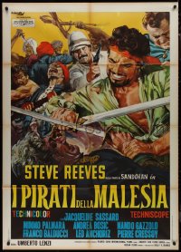 9p2018 PIRATES OF MALAYSIA Italian 1p 1964 cool c/u art of swashbuckler Steve Reeves by Ciriello!