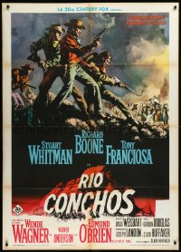 9p2038 RIO CONCHOS Italian 1p 1964 cowboys Richard Boone, Stuart Whitman & Tony Franciosa!