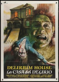 9p2097 TERROR Italian 1p 1985 different art of dead woman & screaming man by Delirium House!