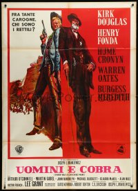 9p2099 THERE WAS A CROOKED MAN Italian 1p 1970 different art of Douglas & Henry Fonda by Stirnweis!