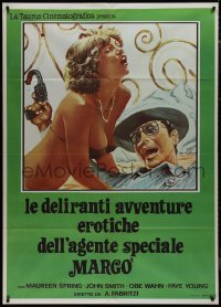 9p2118 UP! Italian 1p R1984 Russ Meyer, art of sexy near-naked girl & sheriff with a limp gun!