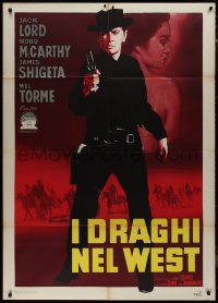 9p2122 WALK LIKE A DRAGON Italian 1p 1960 Nistri art of Jack Lord wearing all black with gun!