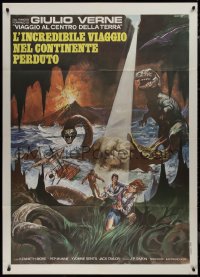 9p2131 WHERE TIME BEGAN Italian 1p 1978 Jules Verne, Crovato art of stars & gigantic dinosaurs!