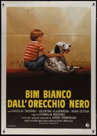 9p2132 WHITE BIM BLACK EAR Italian 1p 1980 great art of boy and his dog by Luciano 'Luca' Crovato!