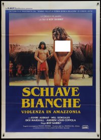 9p2134 WHITE SLAVE Italian 1p 1985 image of sexy naked Elvire Audray held captive by natives!