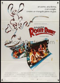 9p2136 WHO FRAMED ROGER RABBIT Italian 1p 1988 Robert Zemeckis, cool cartoon/live action image!