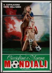 9p2140 WORLD CUP '90 Italian 1p 1991 great image of sexy half-naked soccer football goalies!