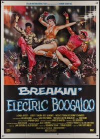 9p1471 BREAKIN' 2 Italian 2p 1985 Electric Boogaloo, cool different break dancing art by Symeoni!