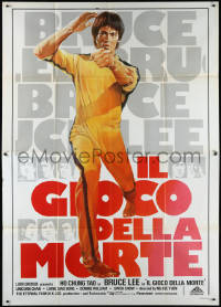 9p1473 BRUCE LEE: THE MAN, THE MYTH Italian 2p R1980s Bruce Lee biography, Tarantelli art!