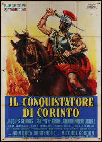 9p1478 CENTURION Italian 2p 1962 cool Olivetti art of gladiator John Drew Barrymore on horse!