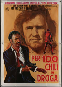 9p1483 CISCO PIKE Italian 2p 1972 cool different art of Gene Hackman with gun & Kris Kristofferson!