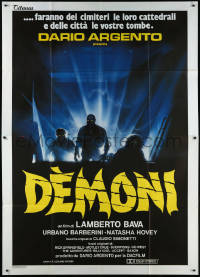 9p1499 DEMONS Italian 2p 1985 Dario Argento, Enzo Sciotti artwork of shadowy monster people!
