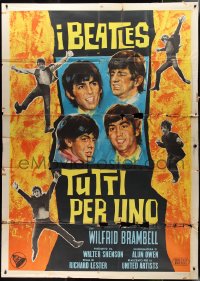 9p1531 HARD DAY'S NIGHT Italian 2p 1964 The Beatles in their first film, completely different!