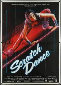 9p1532 HEAVENLY BODIES Italian 2p 1985 sexy girl workout pose, re-titled Scratch Dance, Sciotti art!