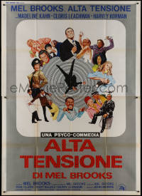 9p1535 HIGH ANXIETY Italian 2p 1978 Mel Brooks, great Vertigo spoof art by Robert Tanenbaum!