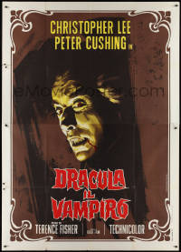 9p1537 HORROR OF DRACULA Italian 2p R1970 Hammer, great Piovano art of vampire Christopher Lee!