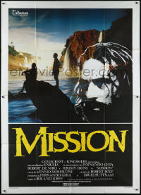 9p1580 MISSION Italian 2p 1986 Jeremy Irons, cool image of Robert De Niro w/sword!