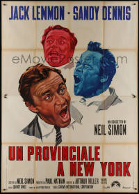9p1594 OUT-OF-TOWNERS Italian 2p 1970 great different art of Jack Lemmon, written by Neil Simon!