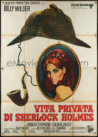 9p1606 PRIVATE LIFE OF SHERLOCK HOLMES Italian 2p 1971 Billy Wilder, cool different detective art!