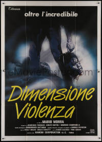 9p1618 SAVAGE ZONE Italian 2p 1984 Mario Morra's Dimensione Violenza, art of decapitated head, rare!