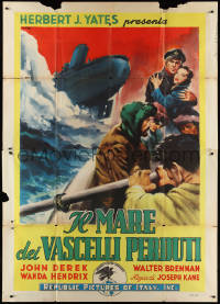 9p1621 SEA OF LOST SHIPS Italian 2p 1953 Derek adventures to the North Atlantic, Nistri art, rare!